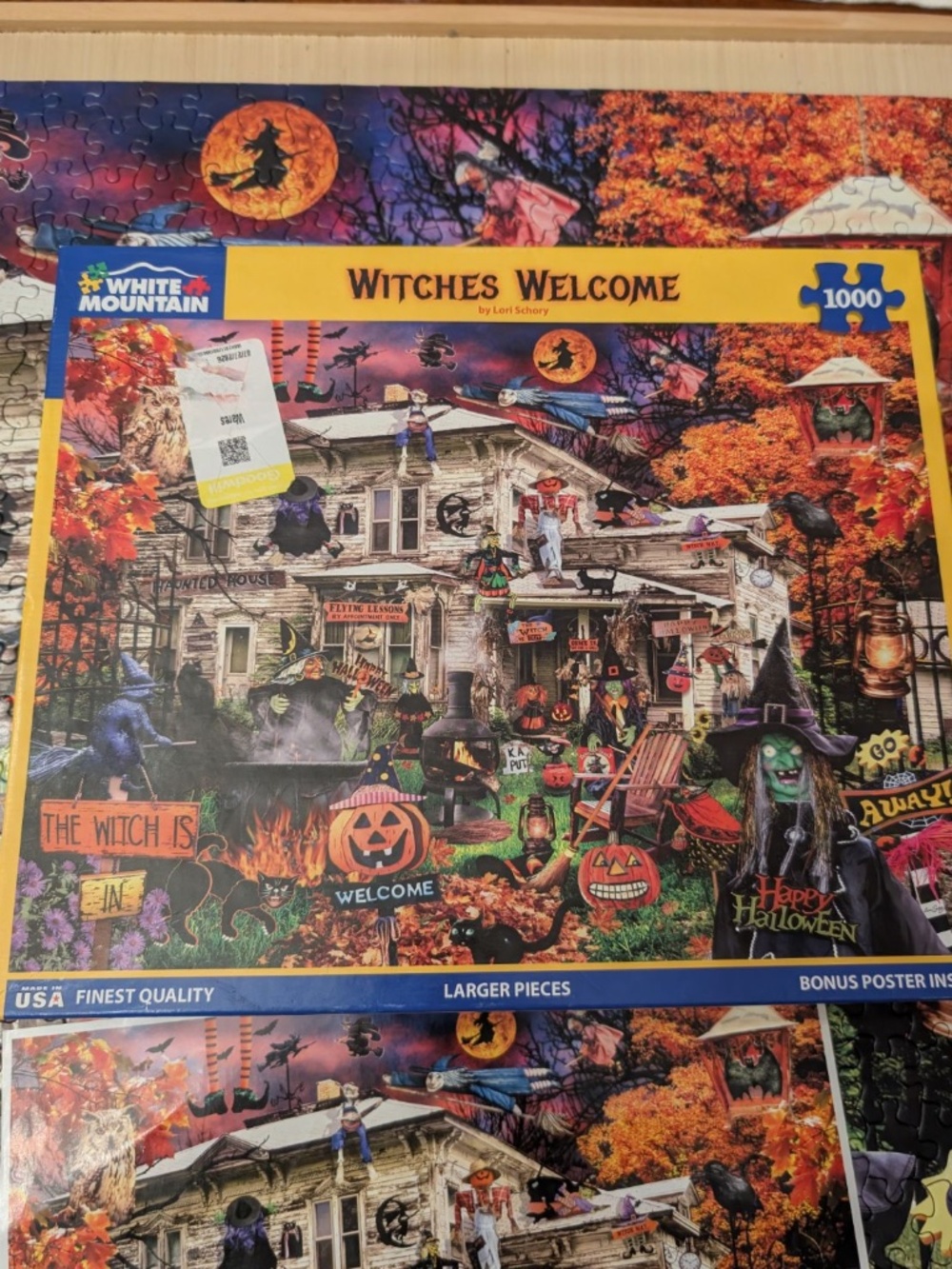 White Mountain 1000 Piece Jigsaw Puzzle Halloween Fall, Witches Welcome